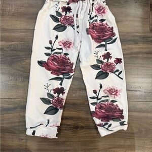 Floral Print Kids Bottoms - Pink and White